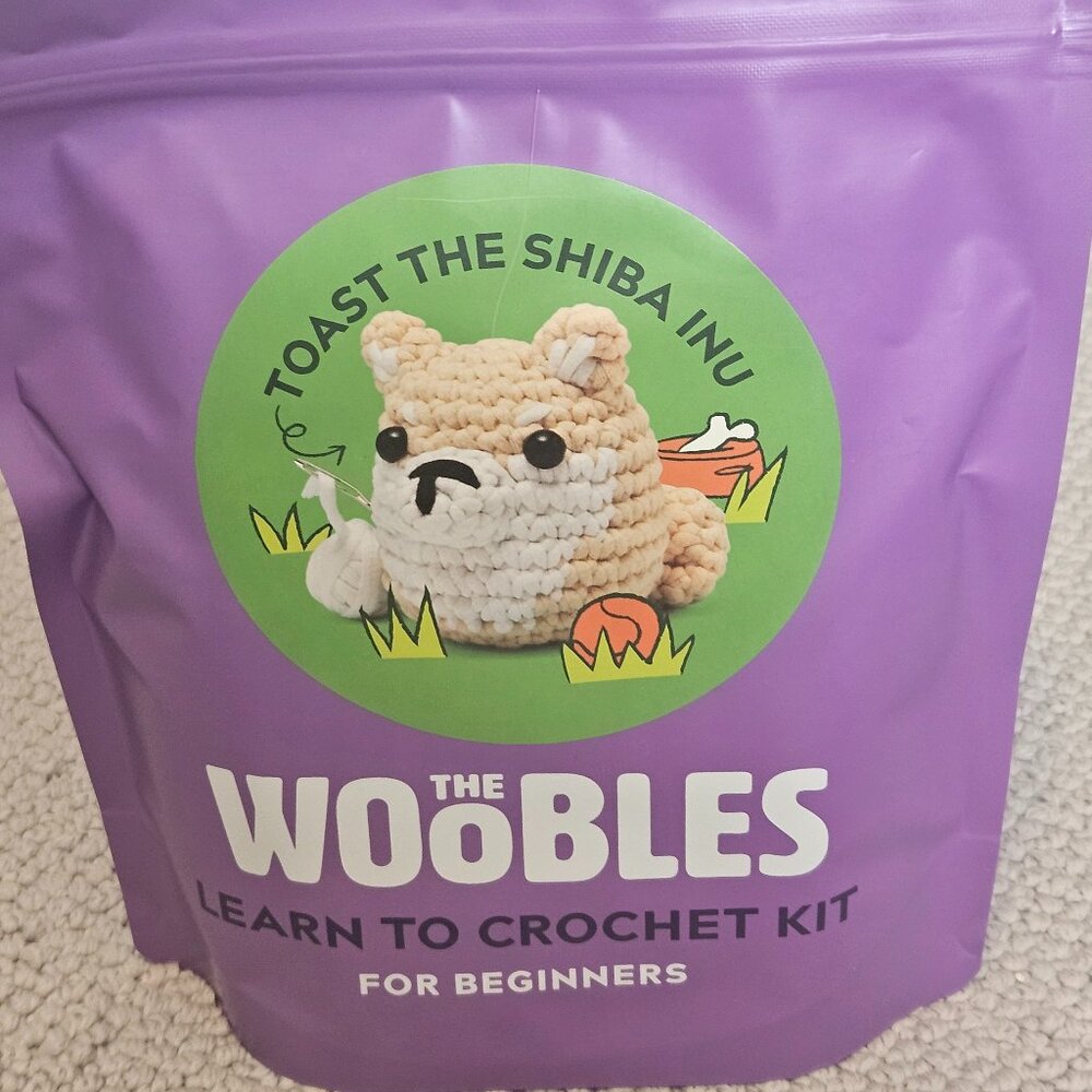 Woobles Beginner Crochet Kit - Toast the Shiba Inu